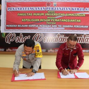 Kapolres Pematangsiantar Tandatangani Perjanjian Kerjasama Dengan Universitas Simalungun