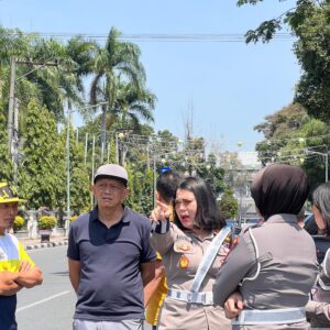 Kasat Lantas Polres Pematangsiantar Bersama Pamenwas Survey Kondisi Jalan dan Rute Perlintasan Cabor Sepeda Jarak Jauh dan Dekat