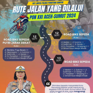 Polres Pematangsiantar Terapkan Rekayasa Lalu Lintas Pelaksanaan Road Bike (Balap Sepeda) PON XXI Tahun 2024 Aceh – Sumut