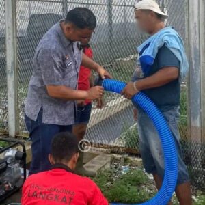 Antisipasi Banjir, Lapas Narkotika Langkat Siagakan Mesin Pompa Sedot Luapan Air