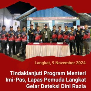 Tindaklanjuti Program Menteri, Lapas Pemuda Langkat Gelar Razia Mendadak