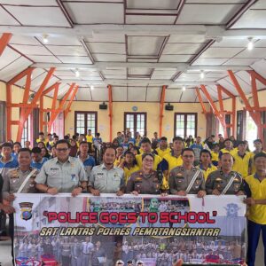 Sat Lantas Polres Pematangsiantar Bersama Jasa Raharja Laksanakan Police Go To School