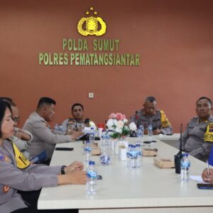 Kapolres Pematangsiantar Ikuti Zoom Meeting Rakor Lintas Sektoral Ops Lilin Tahun 2024